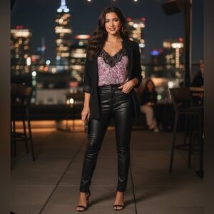 NWT- blue/Grey LA- Fuchsia Snake Print Sheer tank